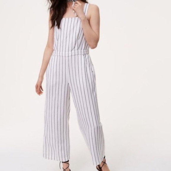 Loft Linen Blend Jumpsuit - Picture 1 of 8